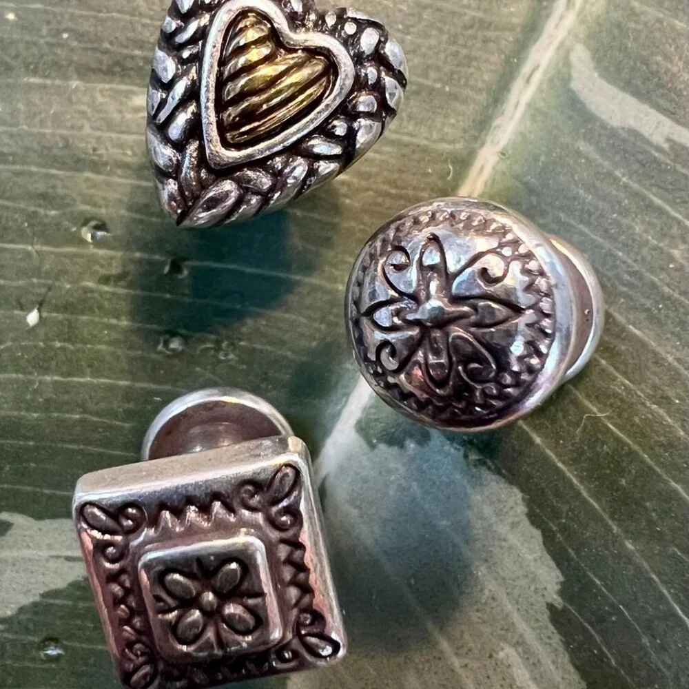 Vintage Brighton Thumb Tacks / Push Pins (3) + Gift Bag
